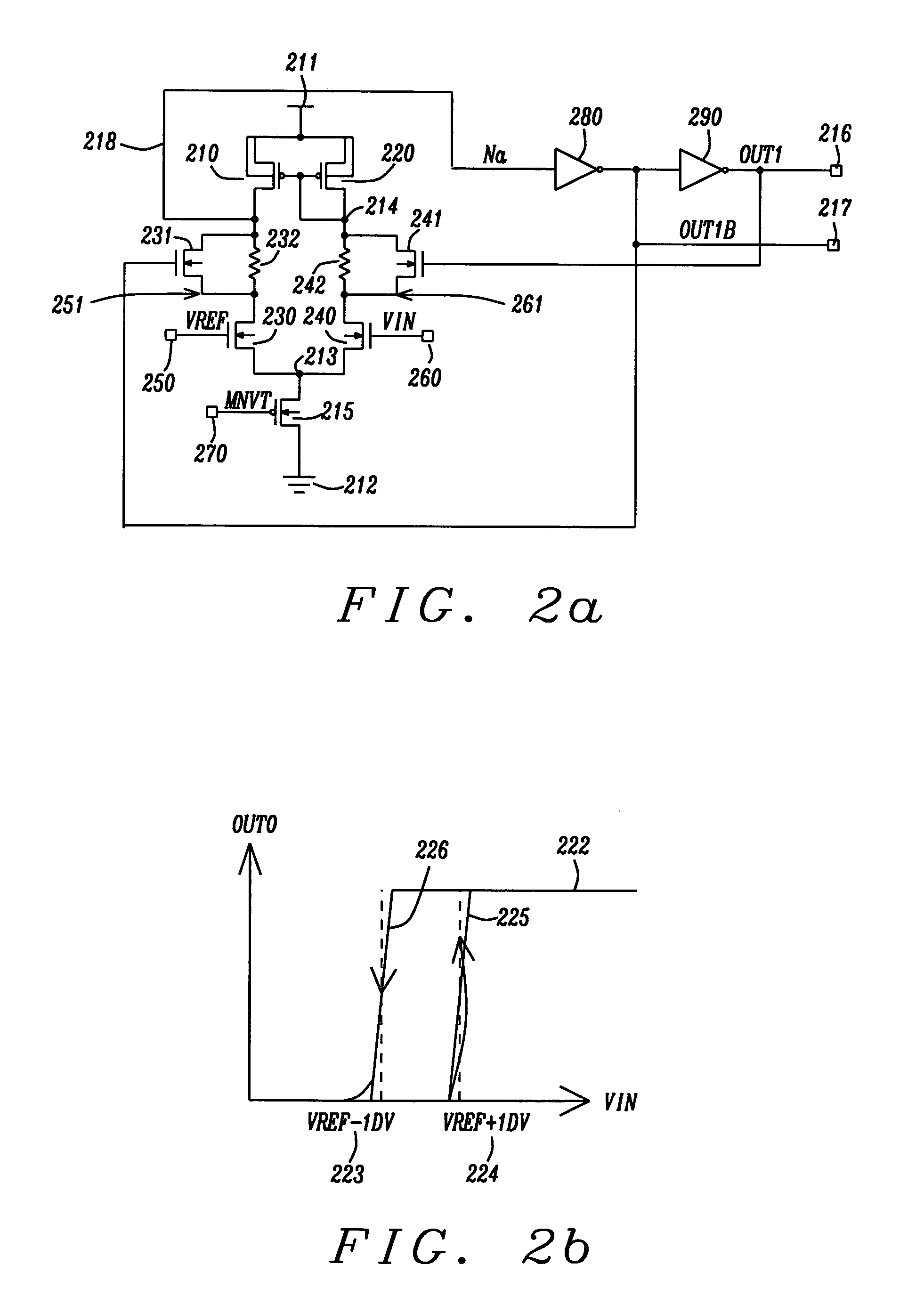 Comparator circuit with Schmitt trigger hysteresis character