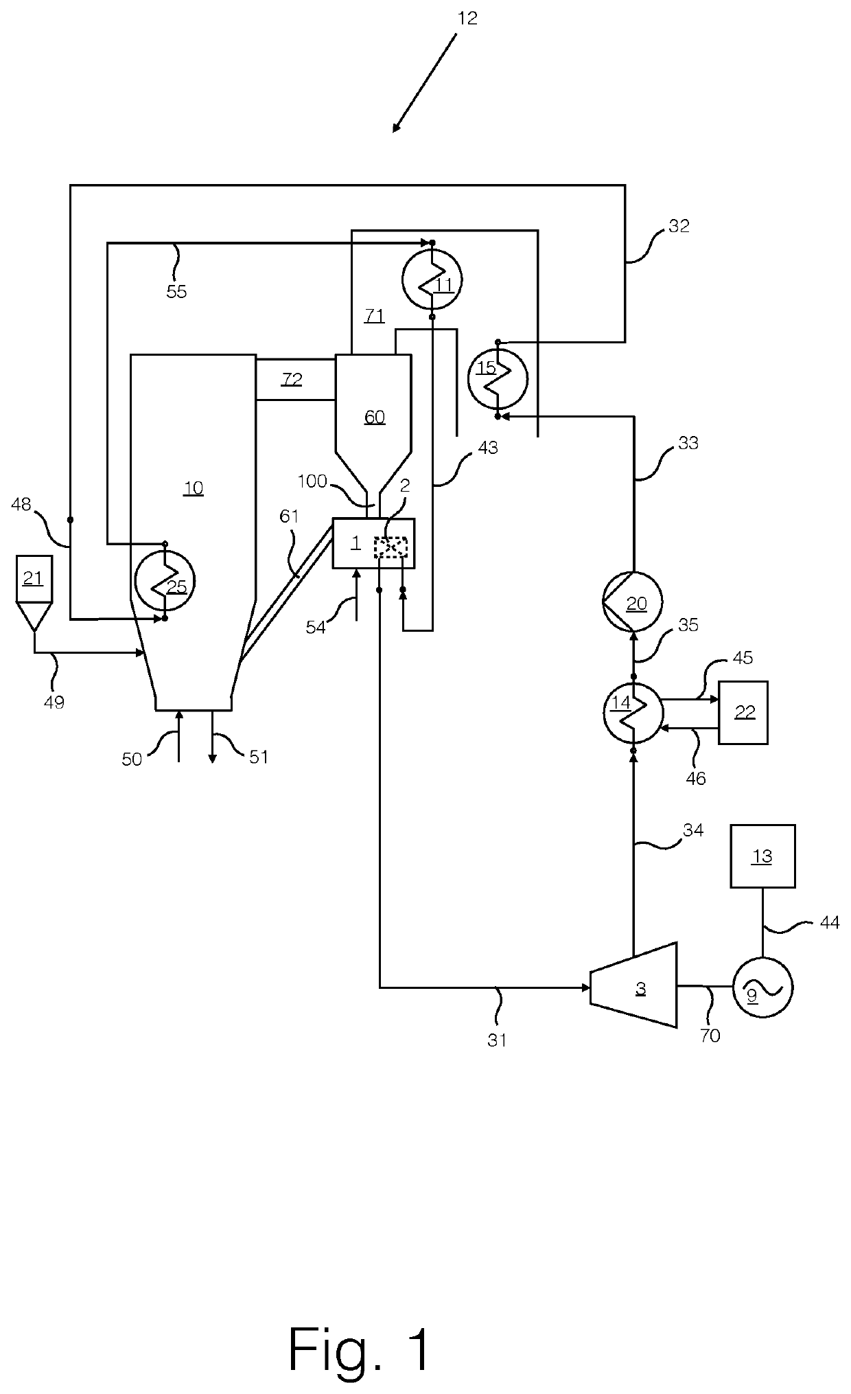 Method and a system for maintaining steam temperature with decreased loads of a steam turbine power plant comprising a fluidized bed boiler