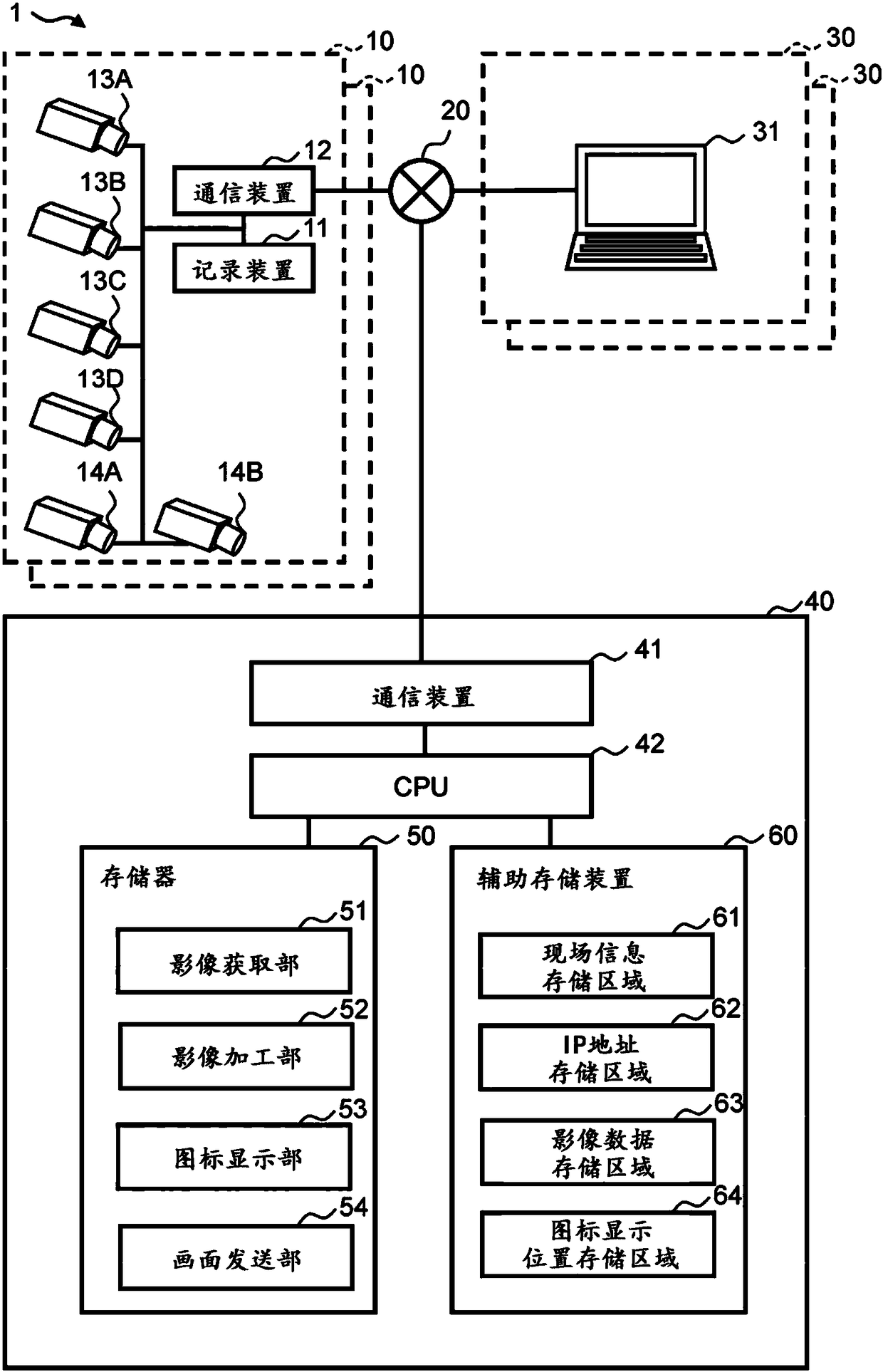 Image monitoring system and monitored image display method
