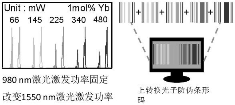 Upconversion photon anti-counterfeiting bar code based on dual-wavelength response and construction method and application thereof