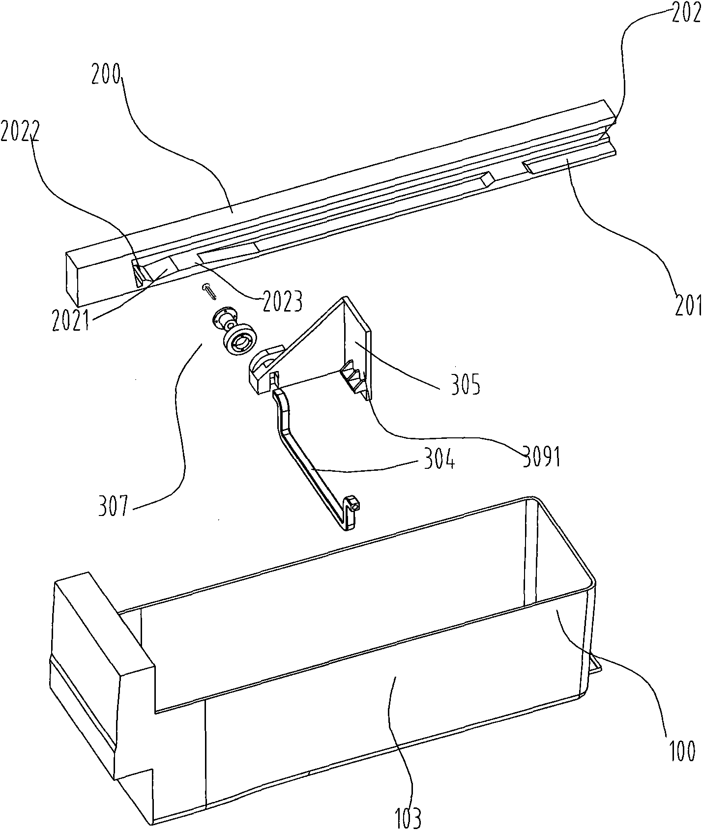 Drawer component for refrigerating plant and refrigerating plant comprising same