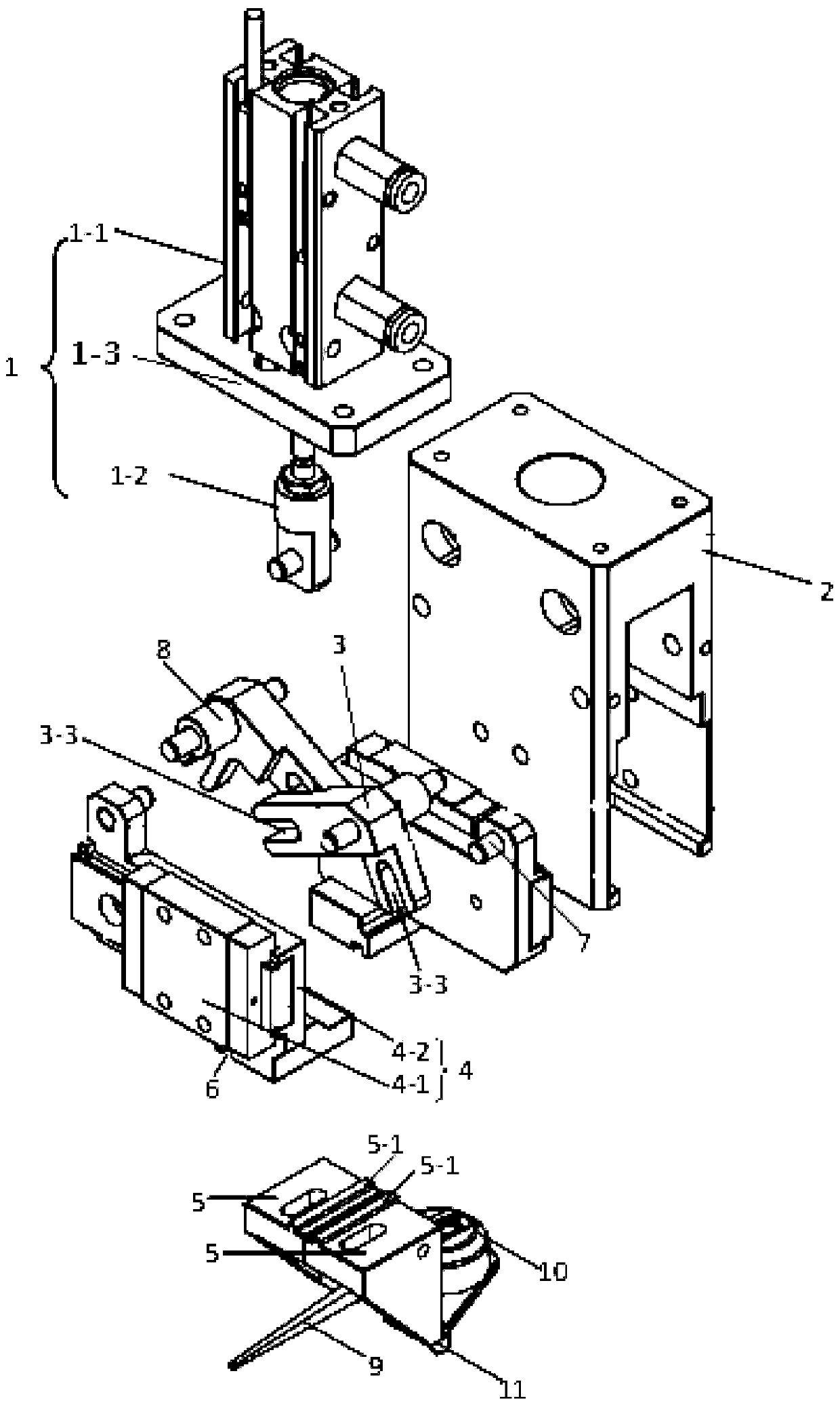 Clamping jaw structure capable of achieving precise pointer positioning