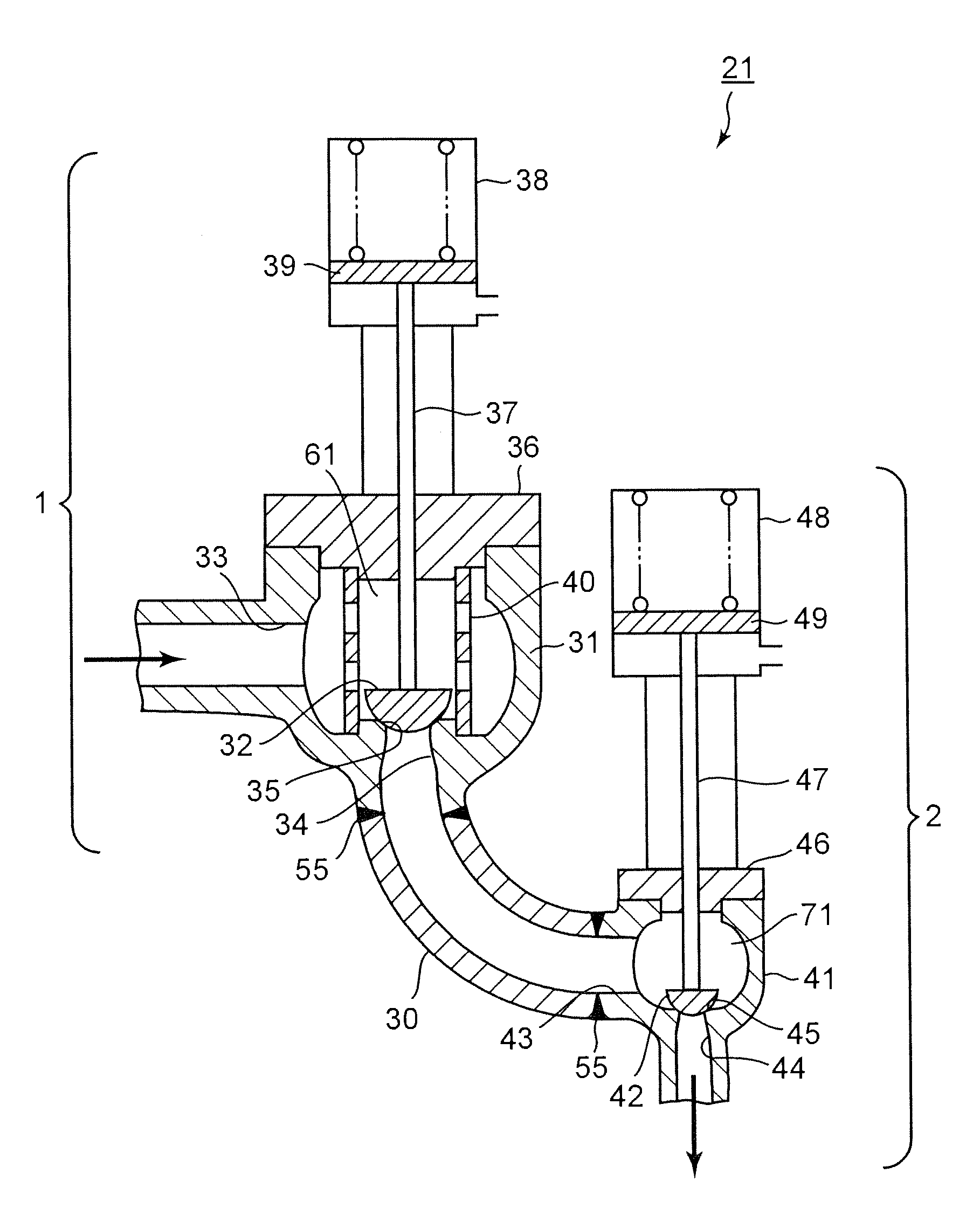 Steam valve assembly and steam turbine plant