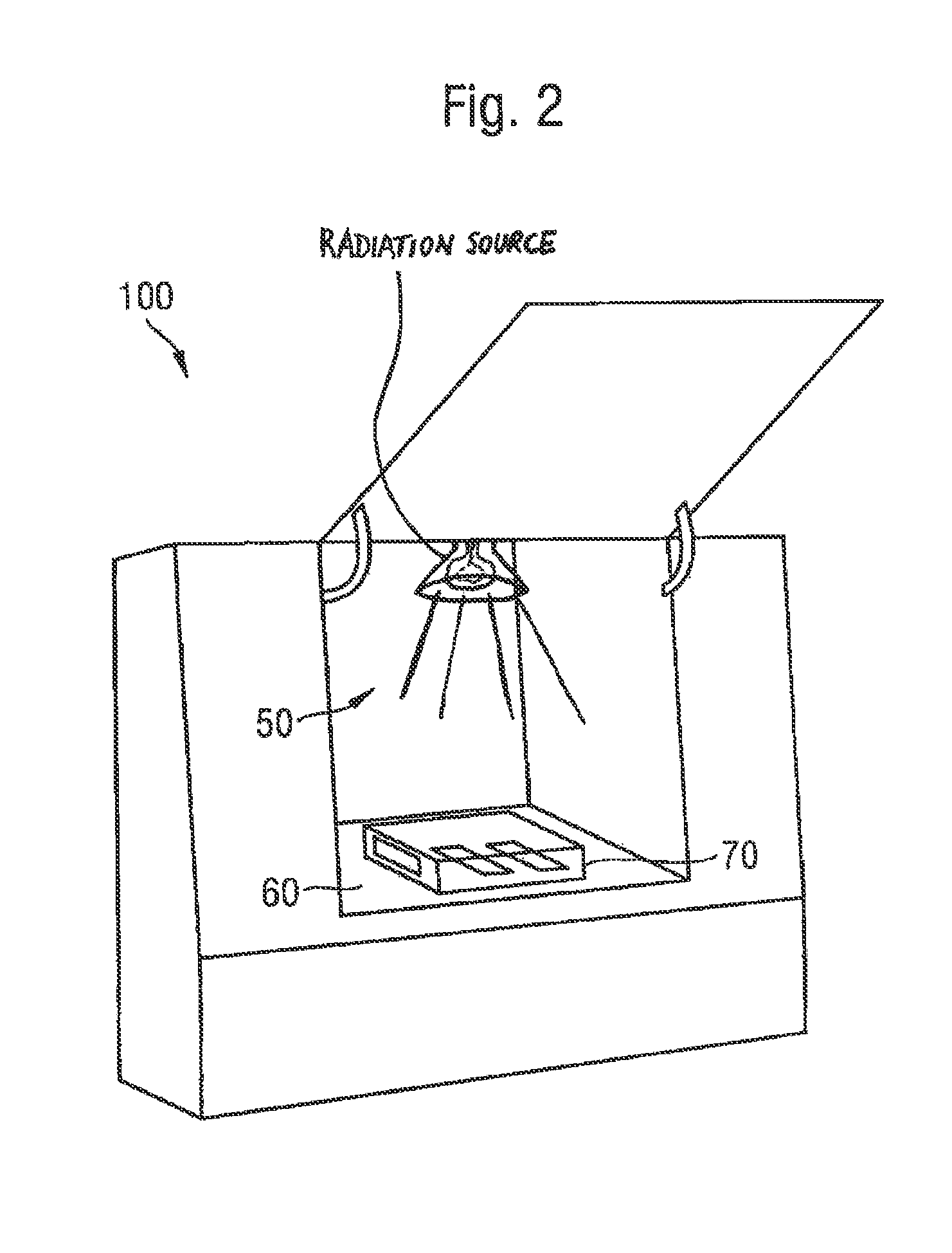 Light or weathering testing device comprising a specimen enclosure with an integrated UV radiation filter