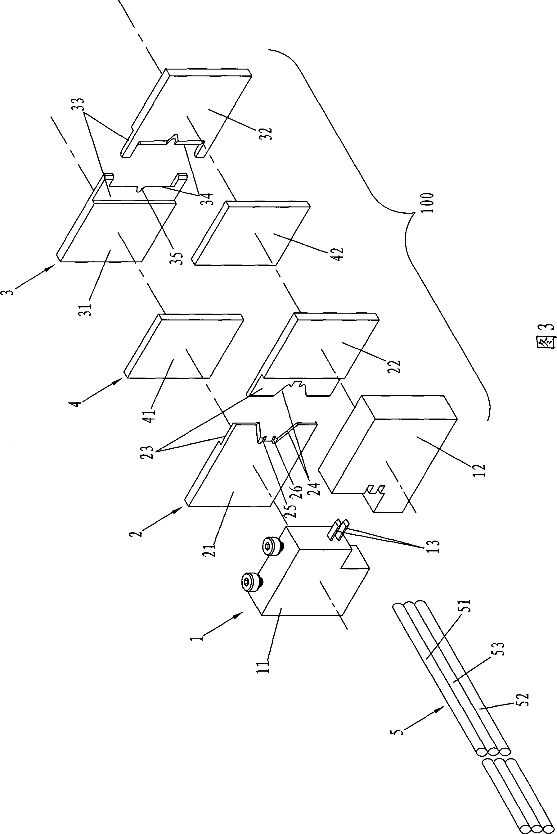 Cutting tool assembly for peeling three bundle of parallel core wires and peeling machine using the same