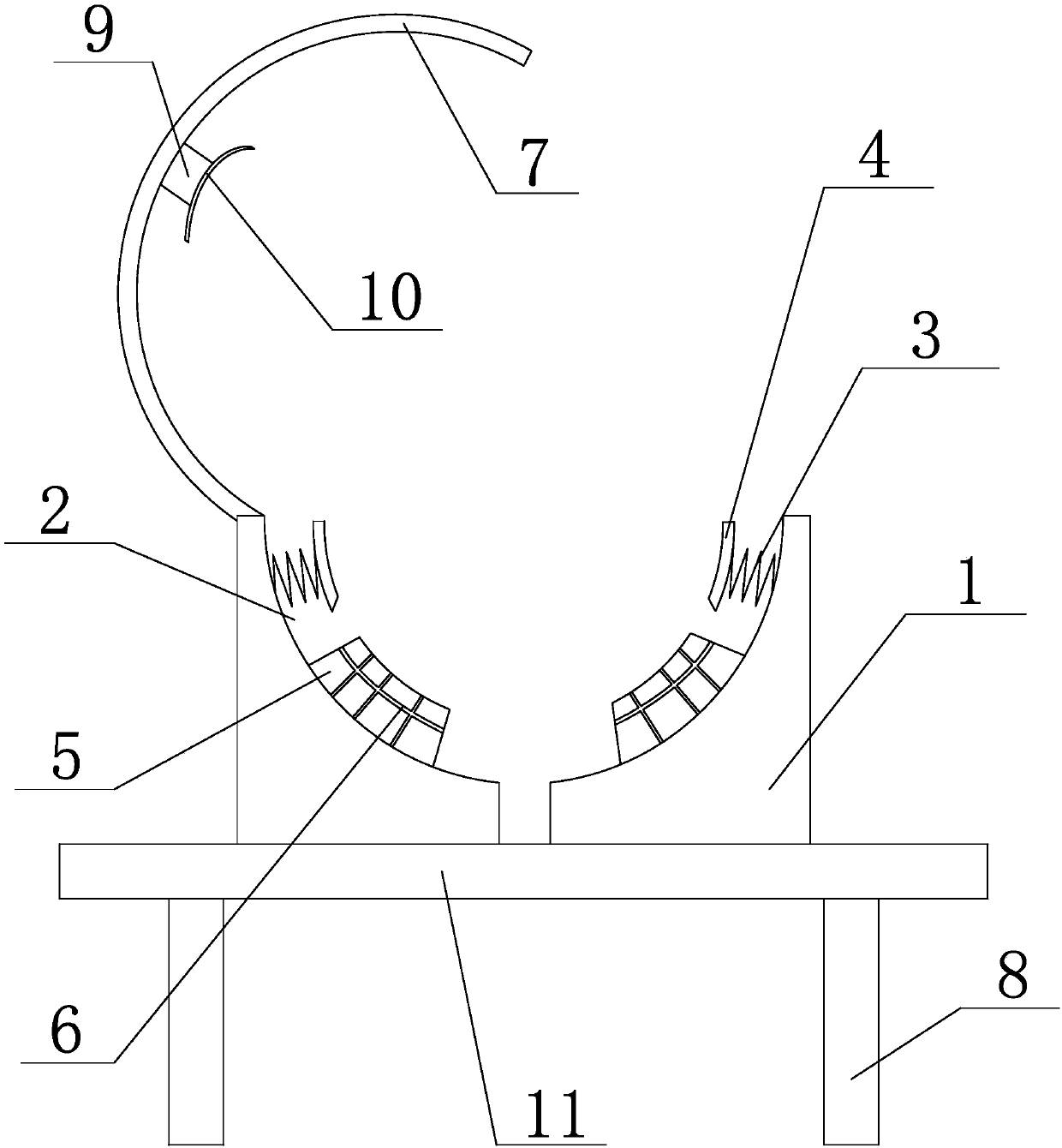 Pipeline support frame capable of switching in multiple directions