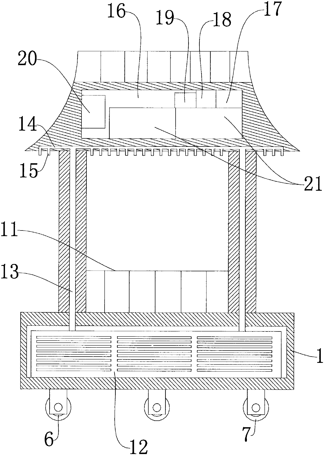 A sightseeing gazebo with air purification function