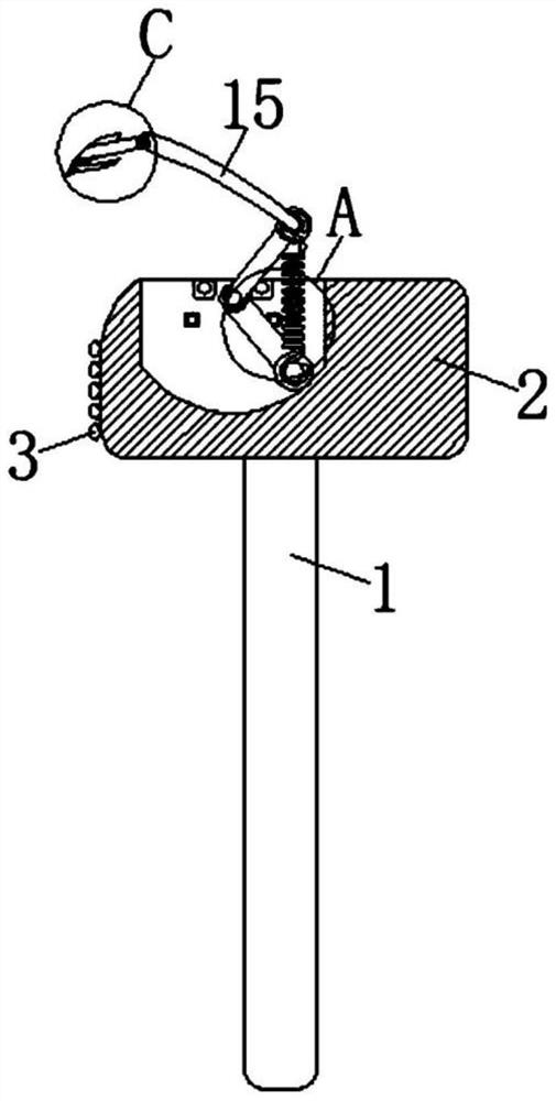 Glutinous rice cake hammer with turning mechanism and using method