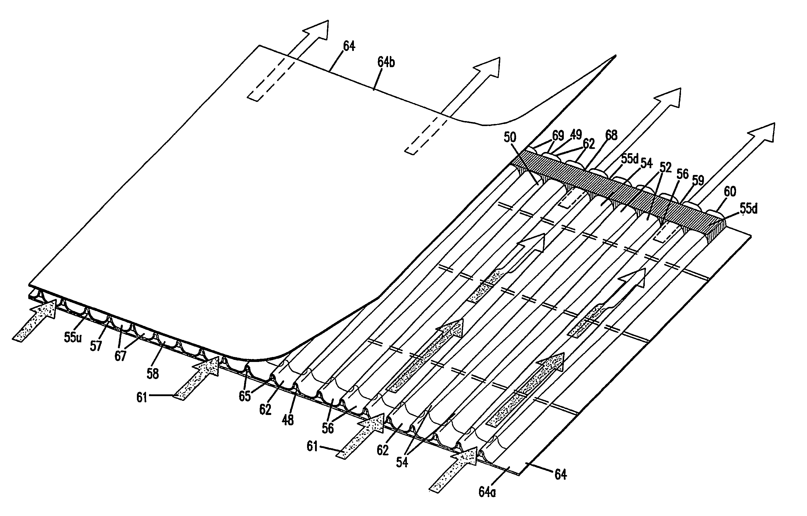 Filter element using corrugated media sheet
