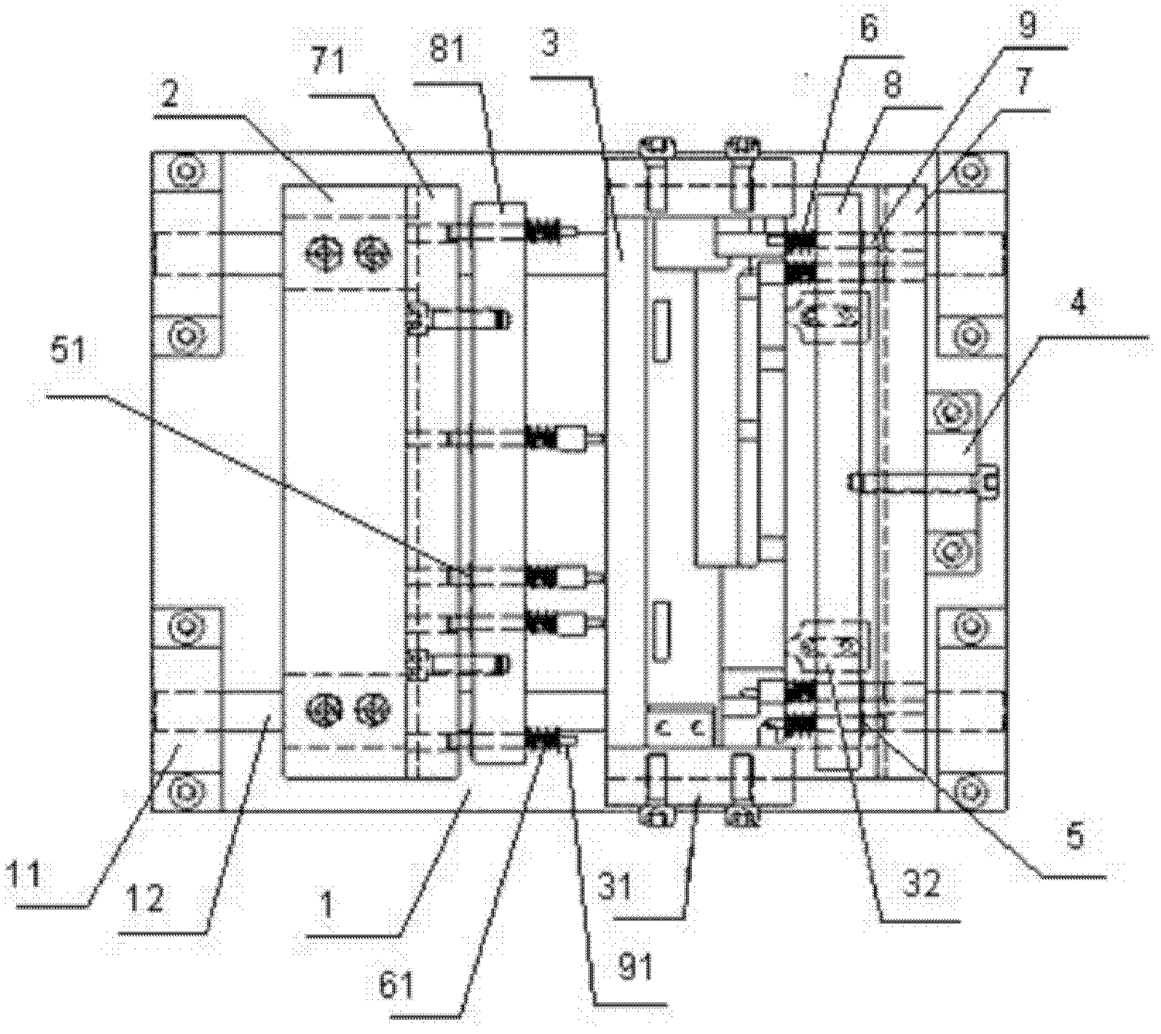 Semi-automatic device for radiating fin