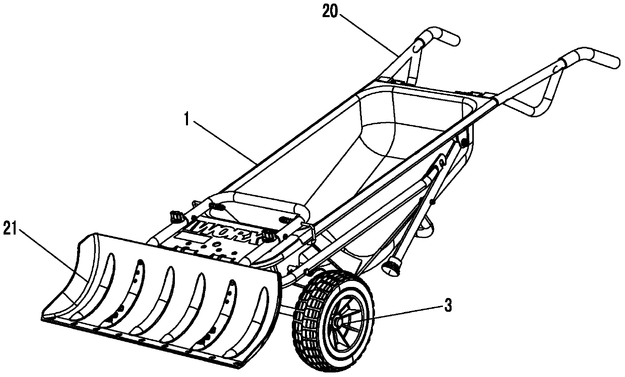 A trolley with snow removal function