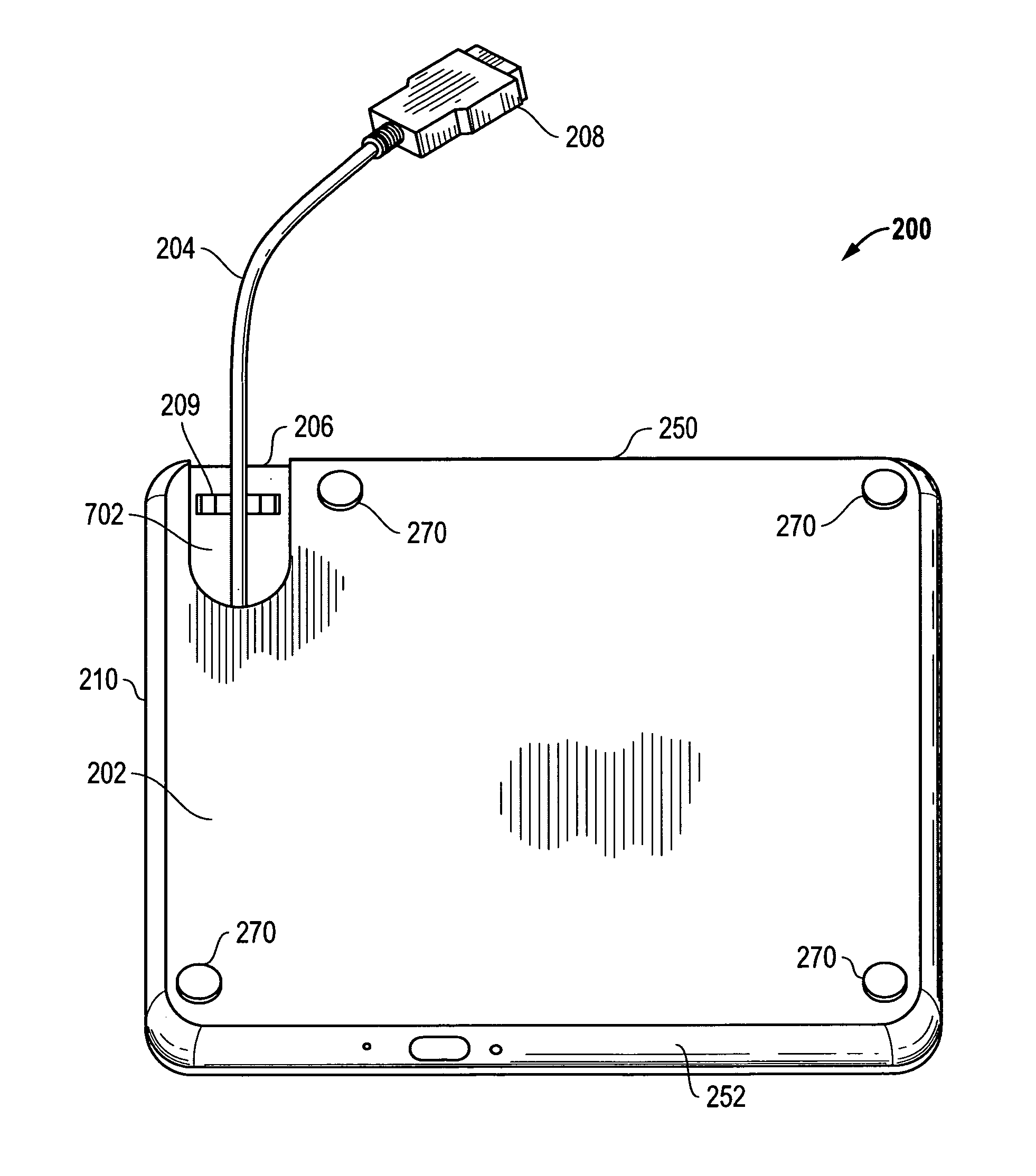 Apparatus and methods for managing connection cables of portable optical drives