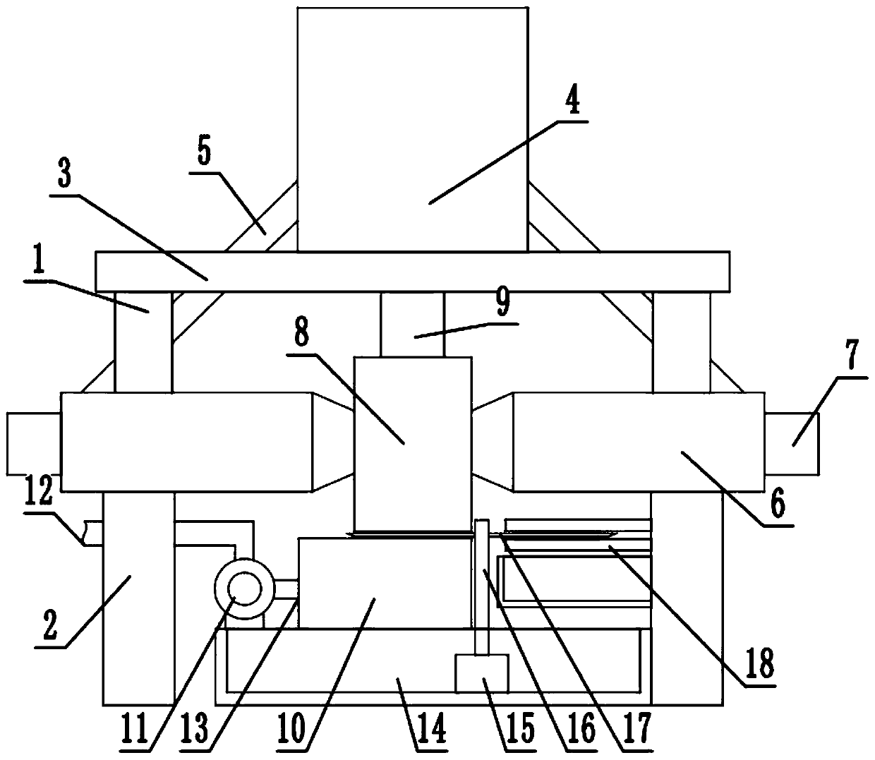 Bidirectional pressurizing feed puffing processing device for agricultural cultivation
