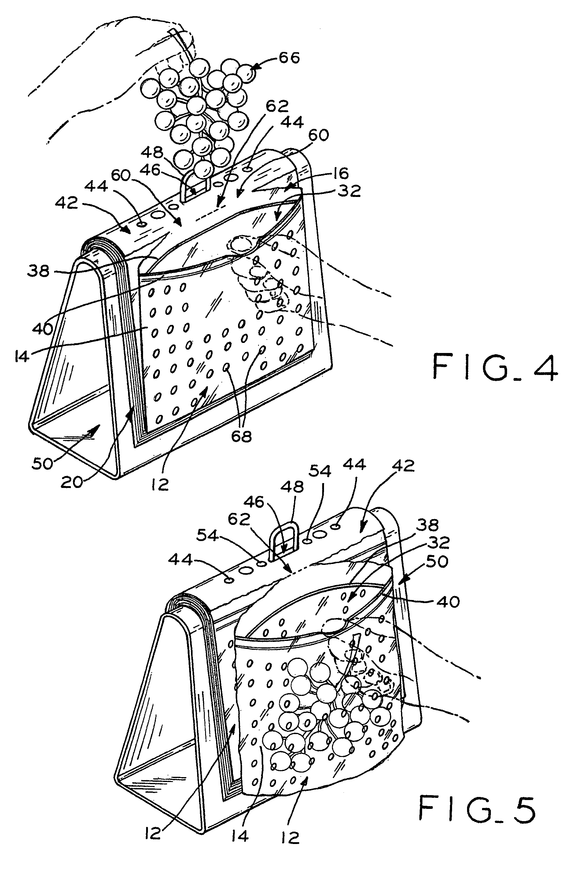 Plastic film bag assembly and process of filling