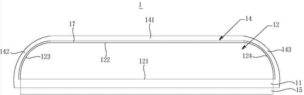 Liquid crystal display device of side curved surface type, and electronic equipment