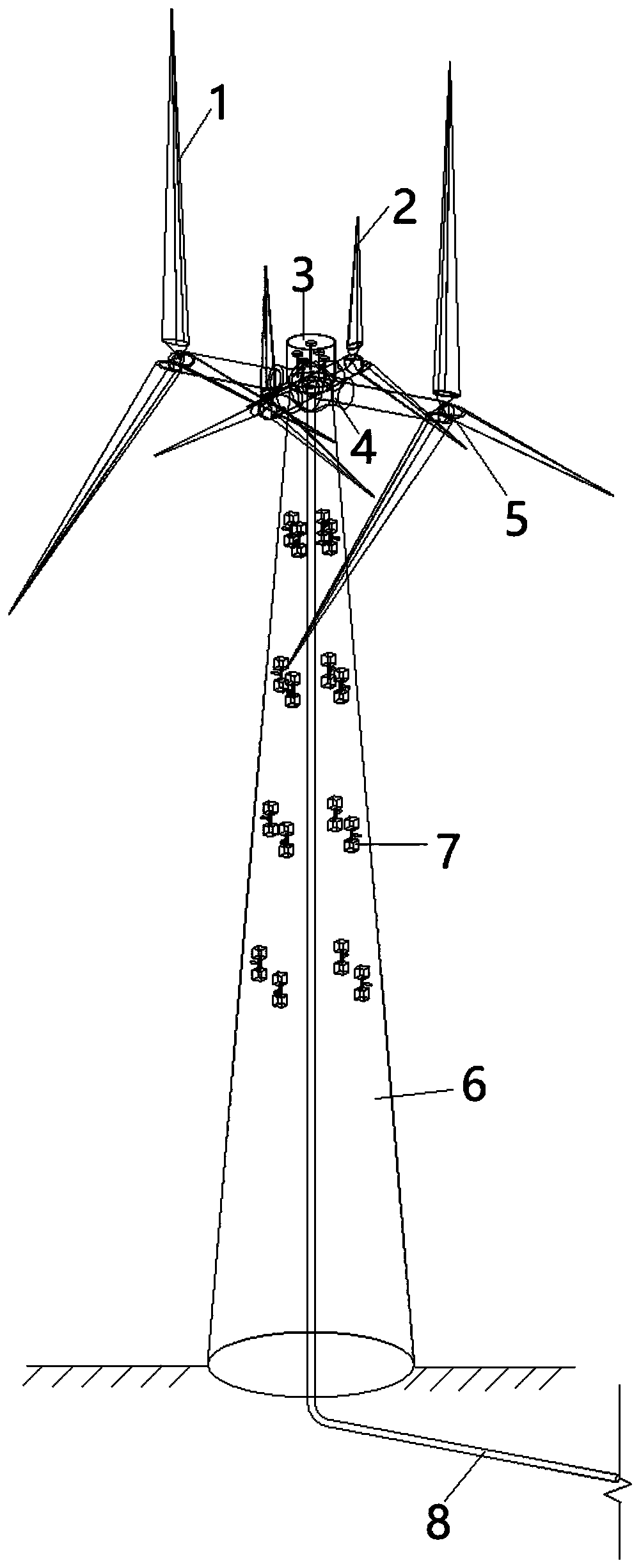 Multi-wind-wheel multi-directional energy-collecting type wind power ...