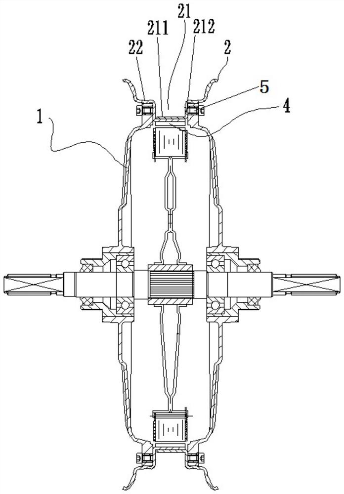 A wheel hub motor for an electric vehicle