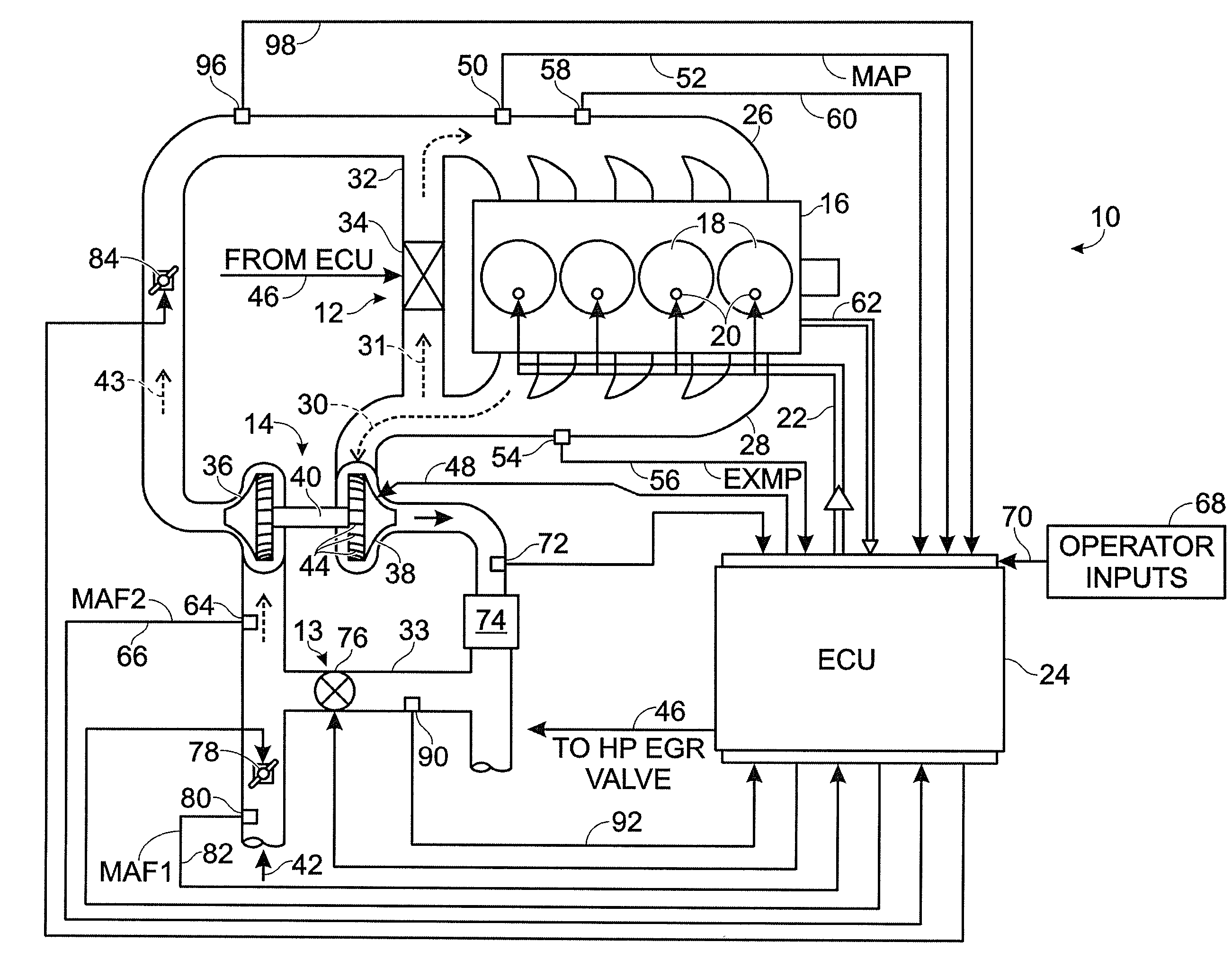 System and Method for Diagnostic of Low Pressure Exhaust Gas Recirculation System and Adapting of Measurement Devices