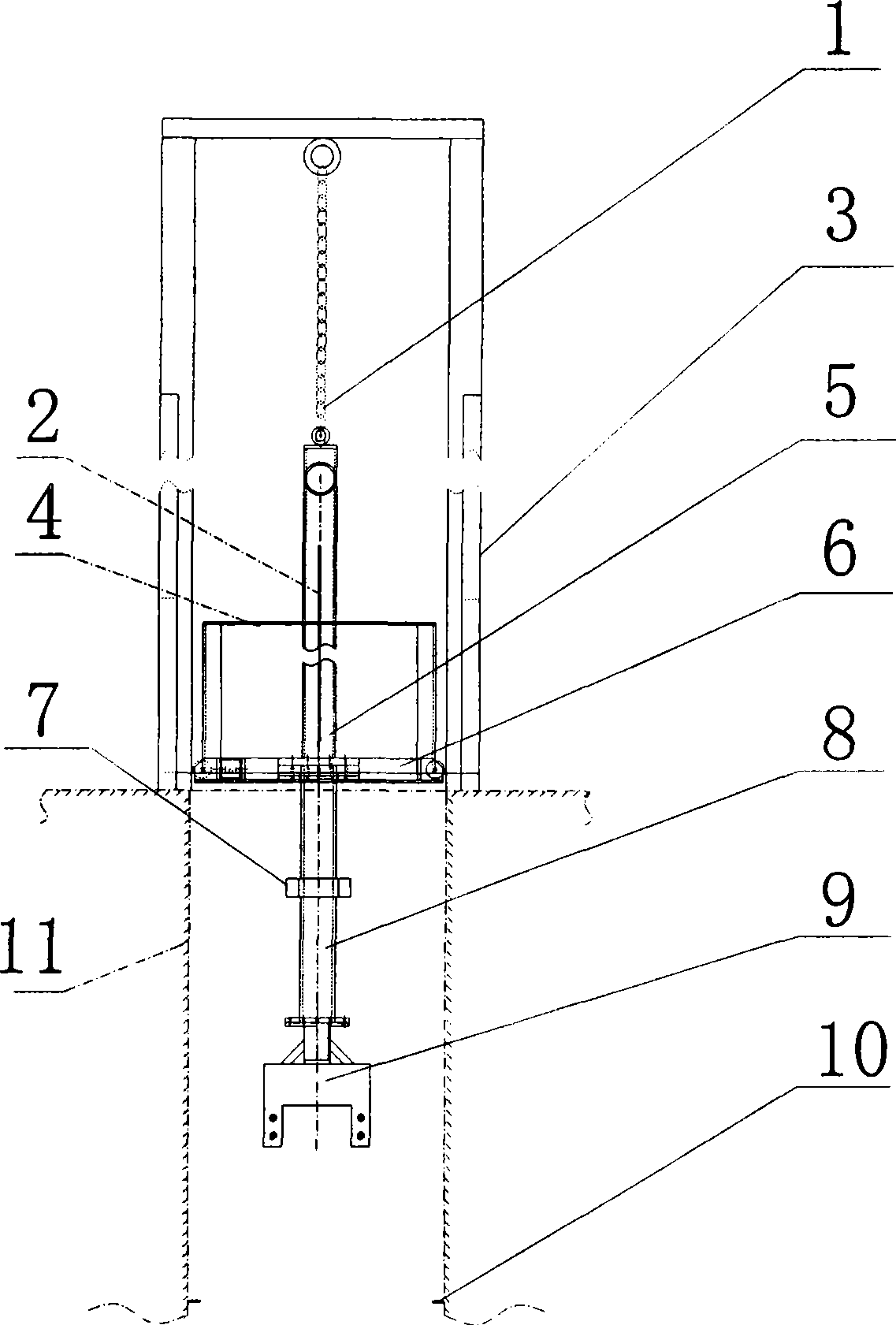 Lifting device for measurement of multi-beam transducer