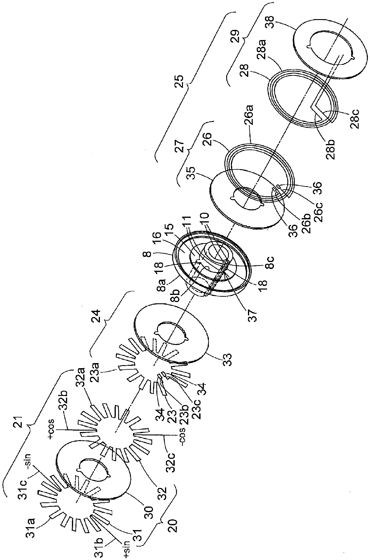 Rotation angle detection device and electric motor with rotation angle detection device equipped with same