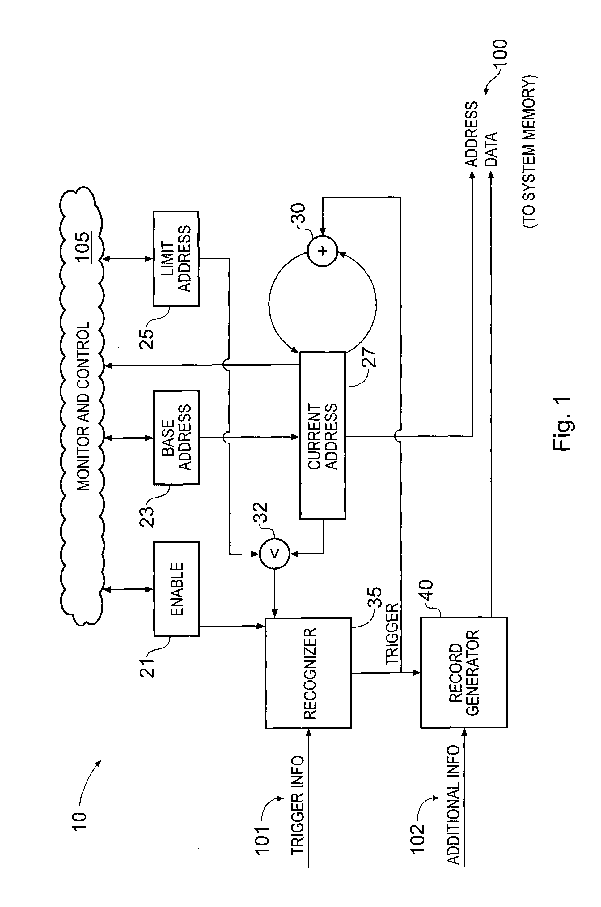 System and method for generating trace data in a computing system