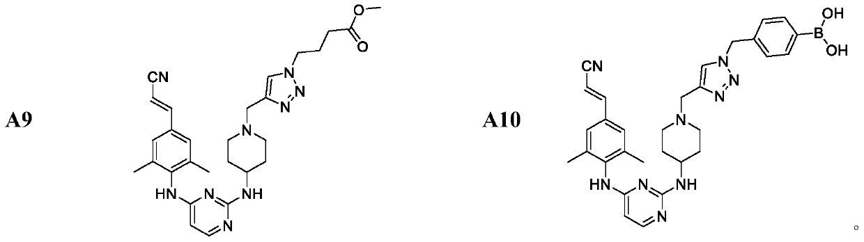 Monoaromatic miazine HIV-1 reverse transcriptase inhibitor containing triazole rings and preparation method and application thereof