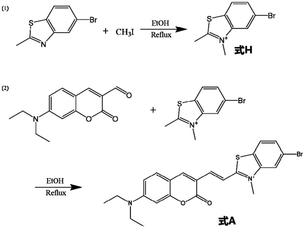 A semicyanine compound based on benzothiazole-linked heterocycle and its preparation method and application
