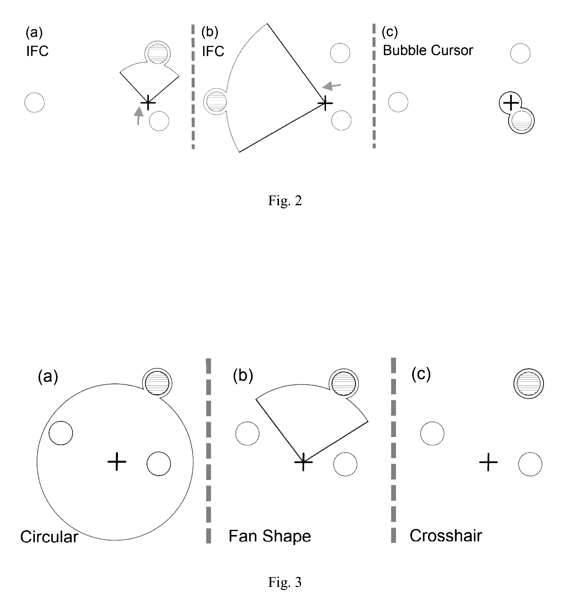 Target pointing system for use in graphical user interface