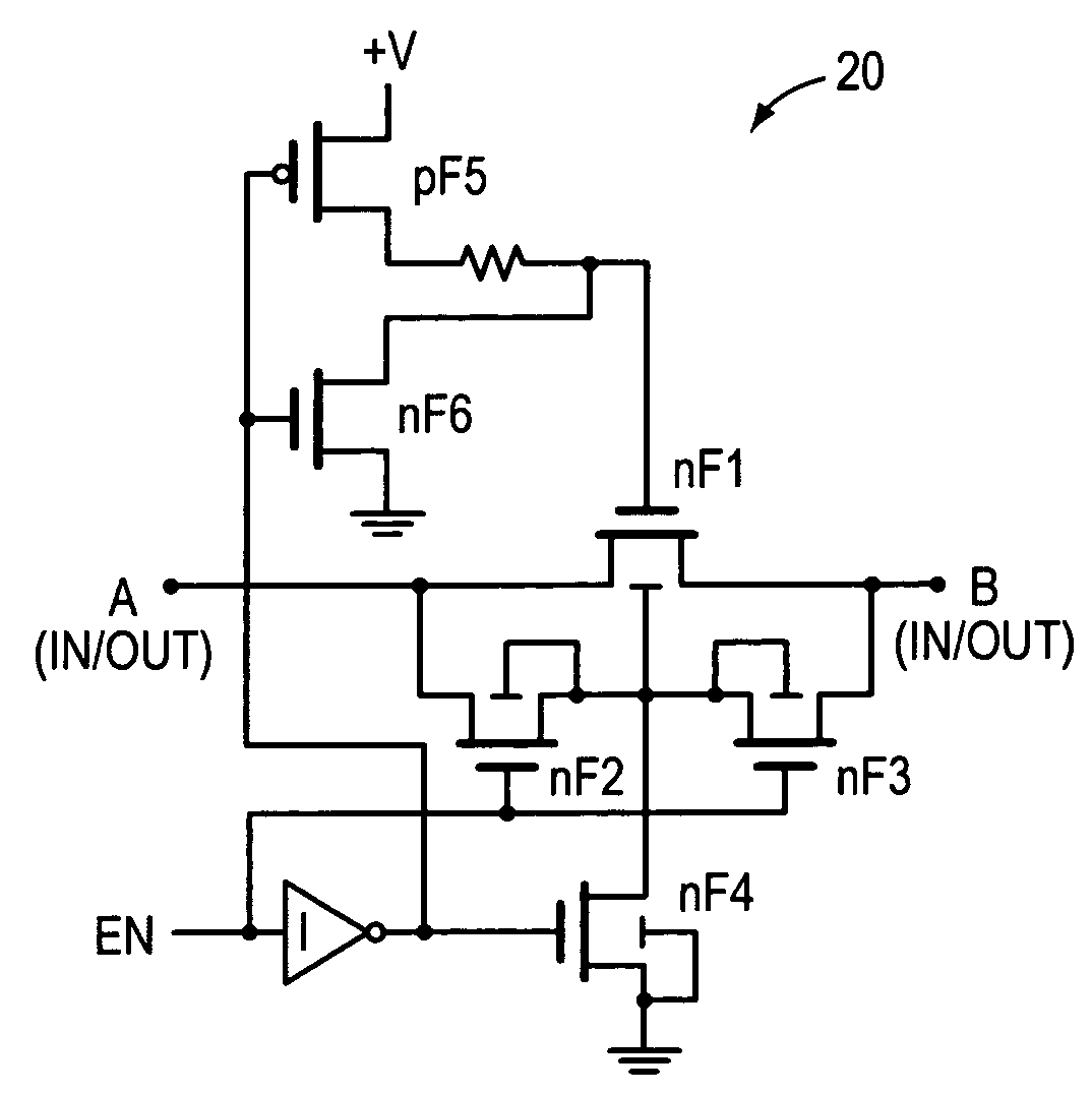 Circuit and method for lowering insertion loss and increasing bandwidth in MOSFET switches