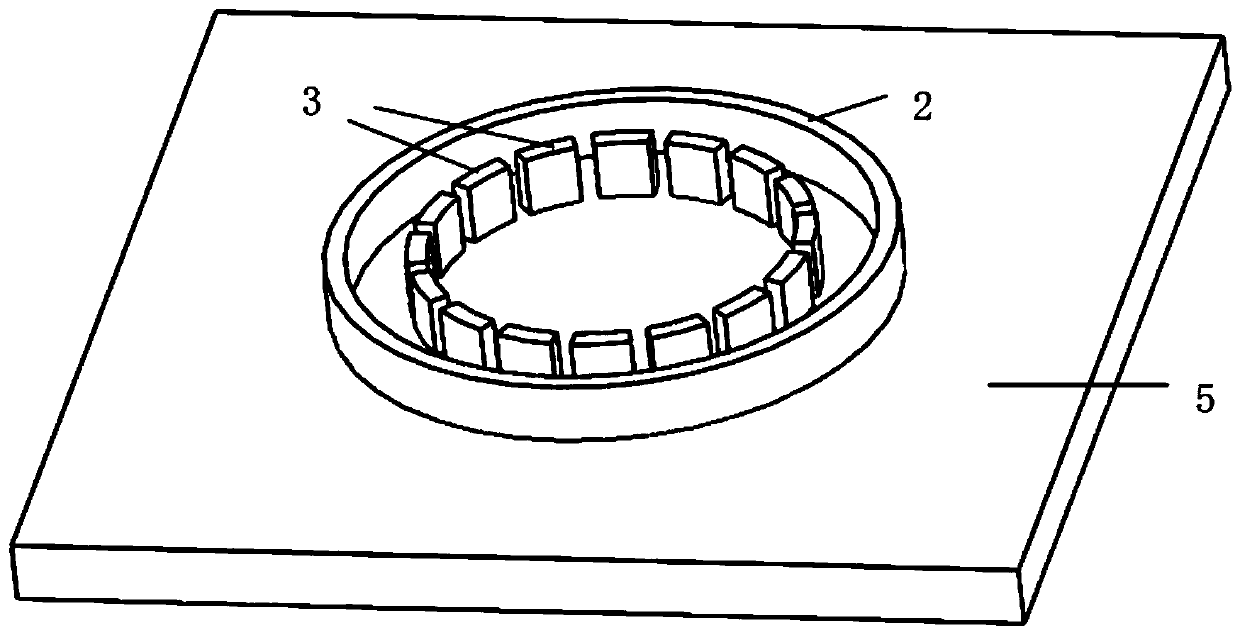Two-electrode distributed micro-gyroscope with discrete inner ring and outer ring and its preparation method