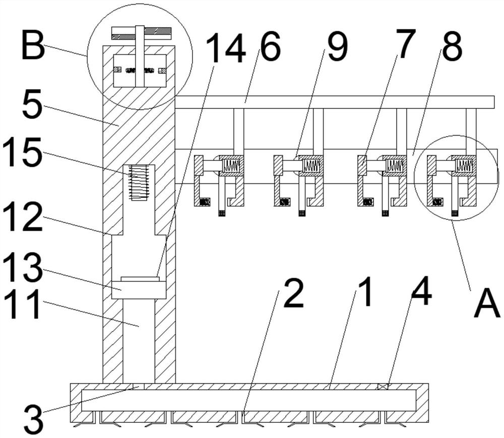 Clothes airing device capable of automatically fixing and clamping in strong wind weather