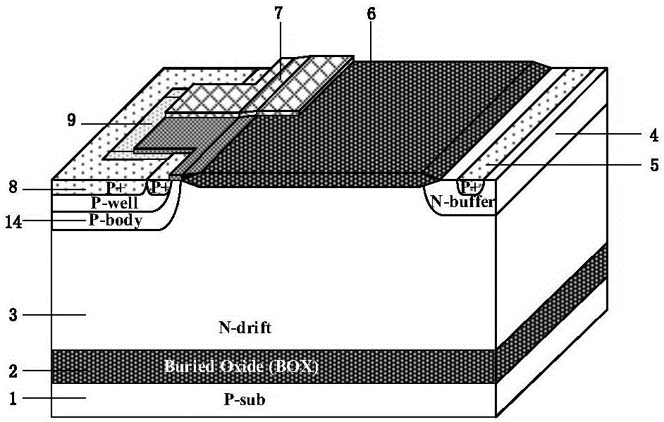 Large-current silicon on insulator lateral insulated gate bipolar transistor device