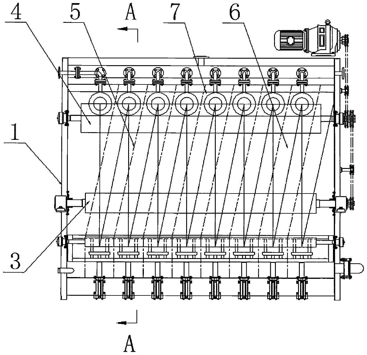 Shower-type rope-shaped water washing unit