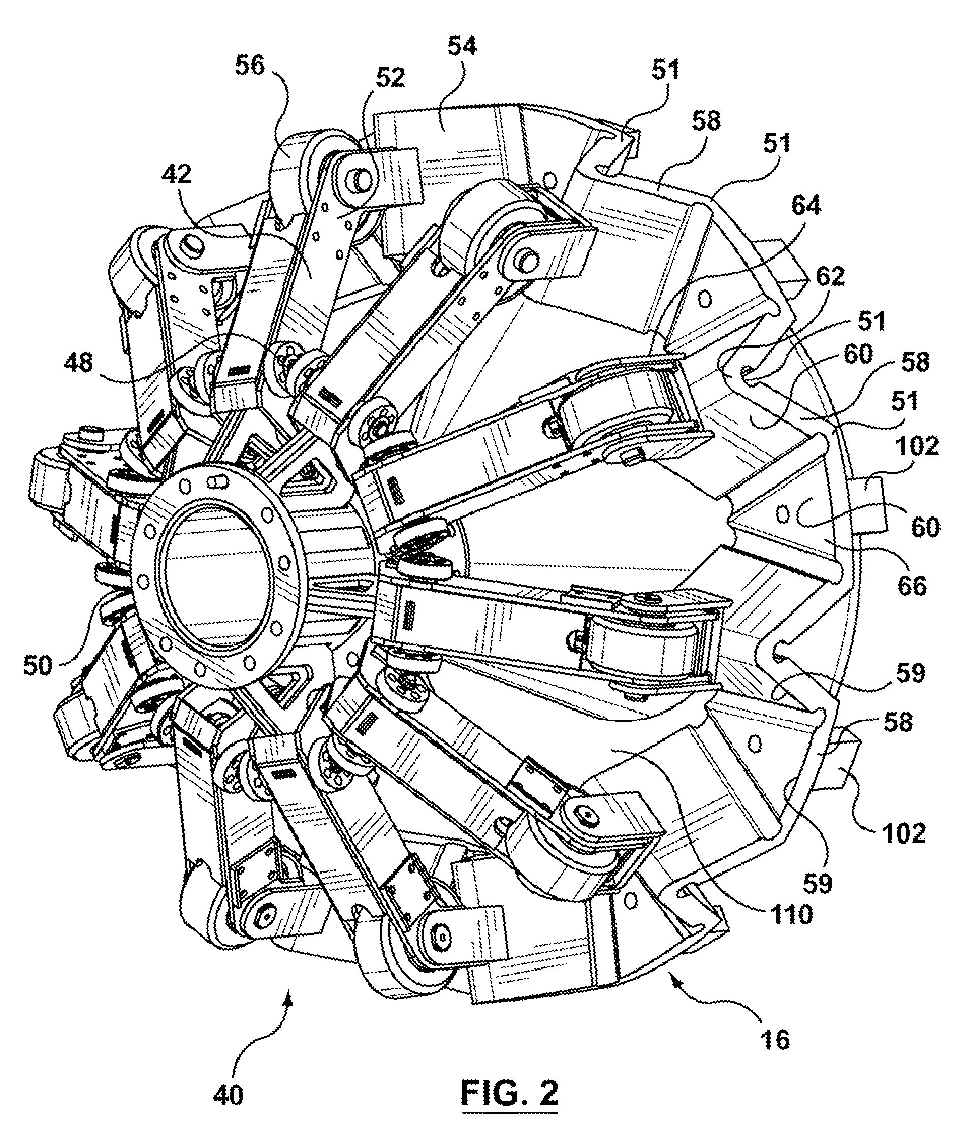 Device for cleaning multidiameter pipelines