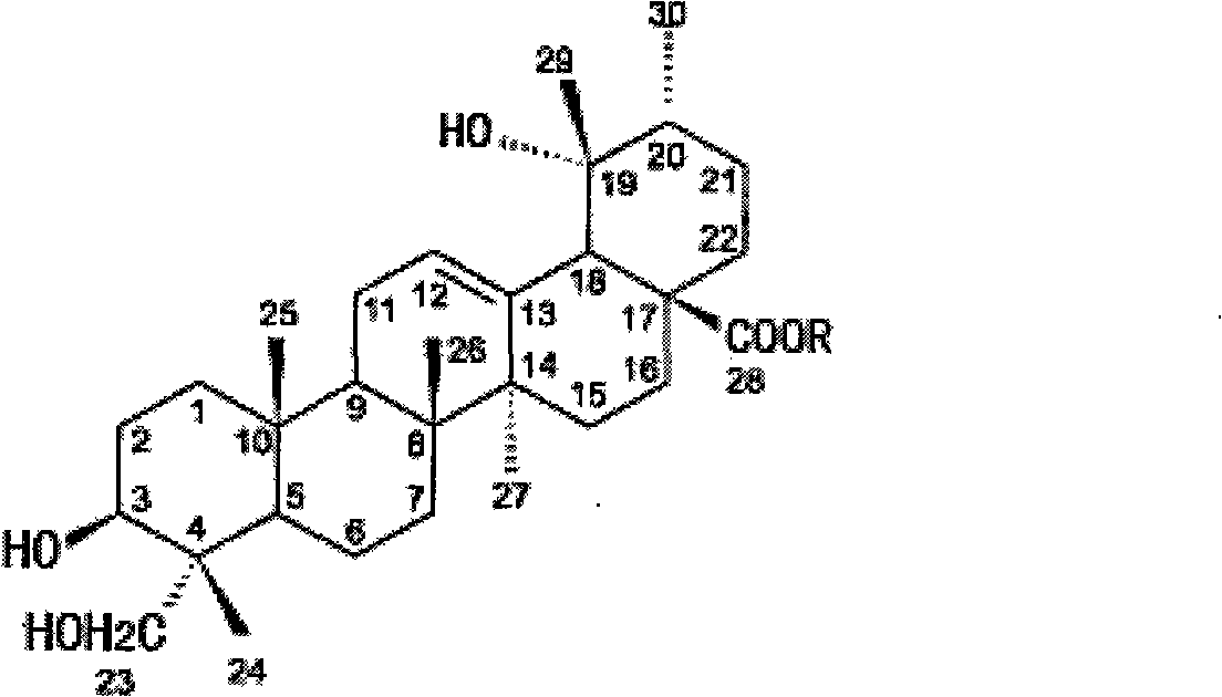 Use of pentacyclic triterpene saponin compound