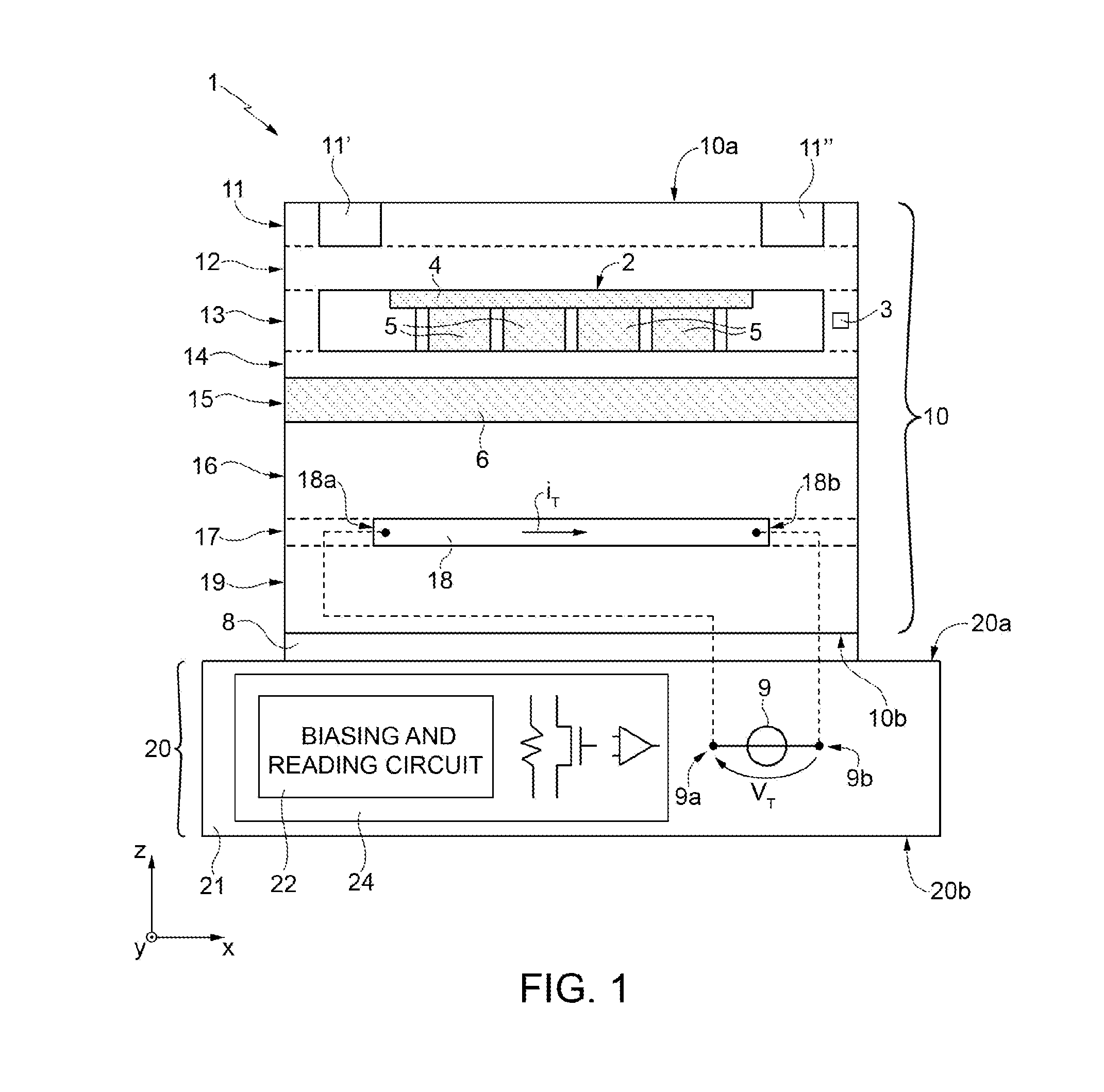 Sensor device with integrated calibration system and calibration method