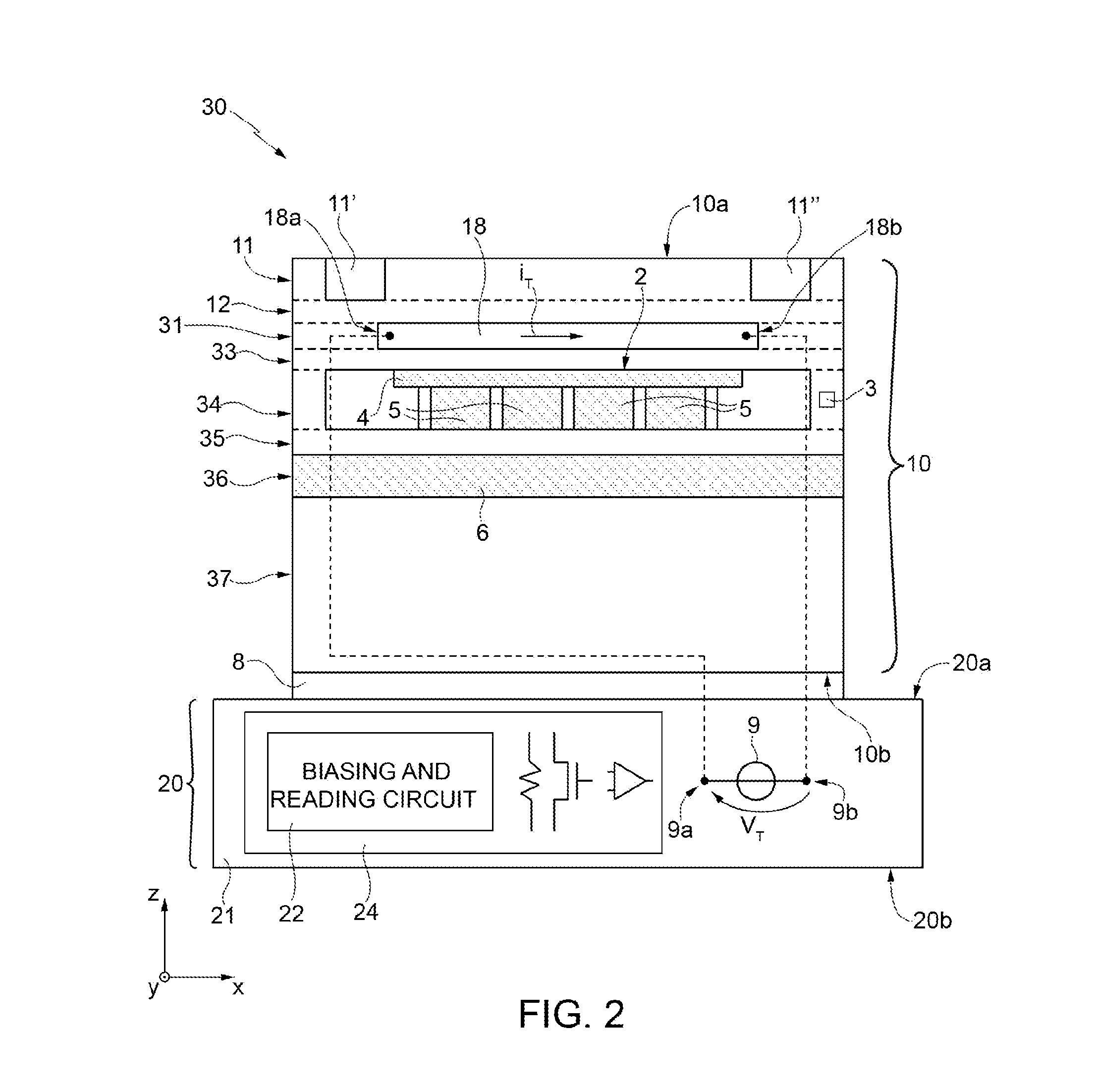 Sensor device with integrated calibration system and calibration method
