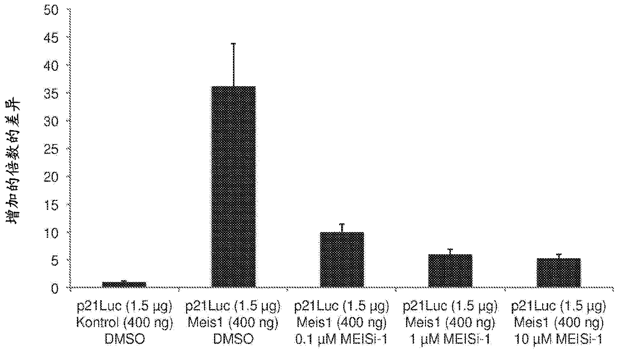 A combination inhibiting meis proteins