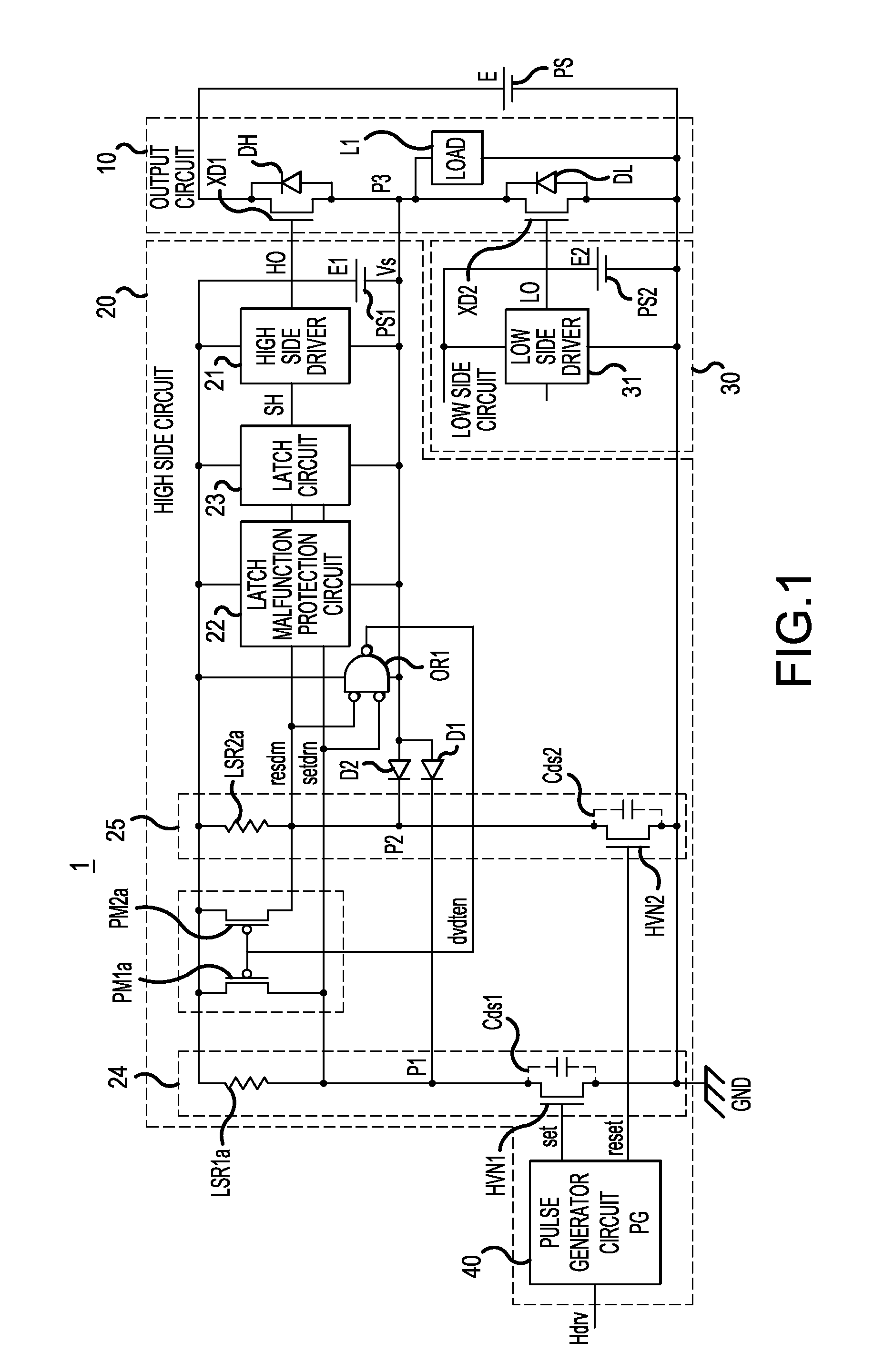 Semiconductor device and high side circuit drive method