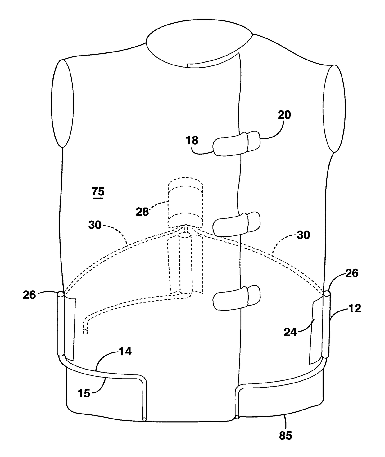 Supported radiation protective garment