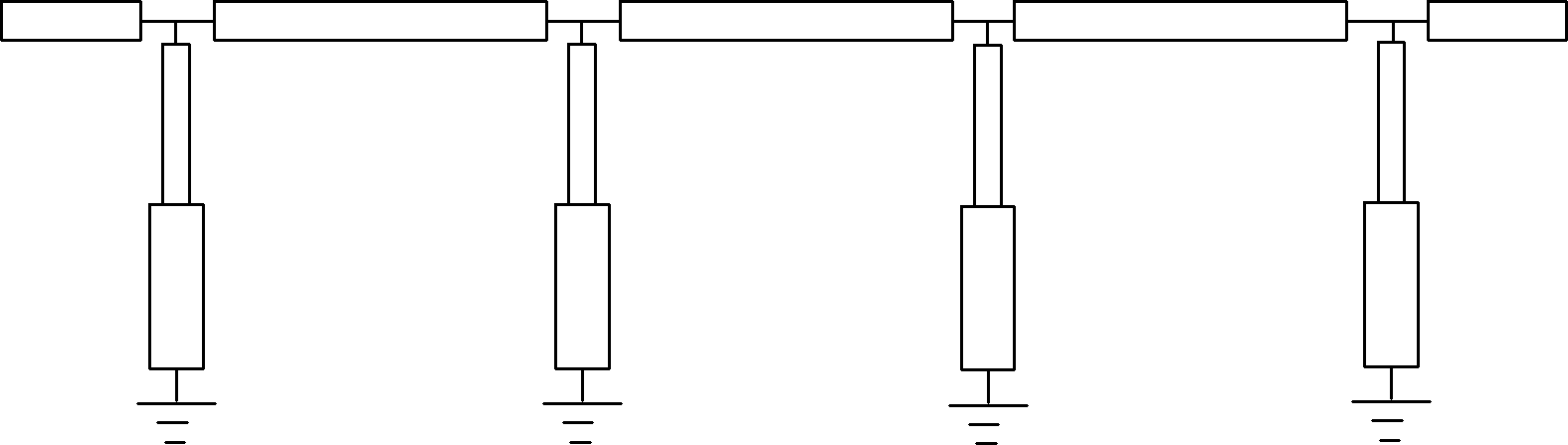 Microwave four-frequency band pass filter