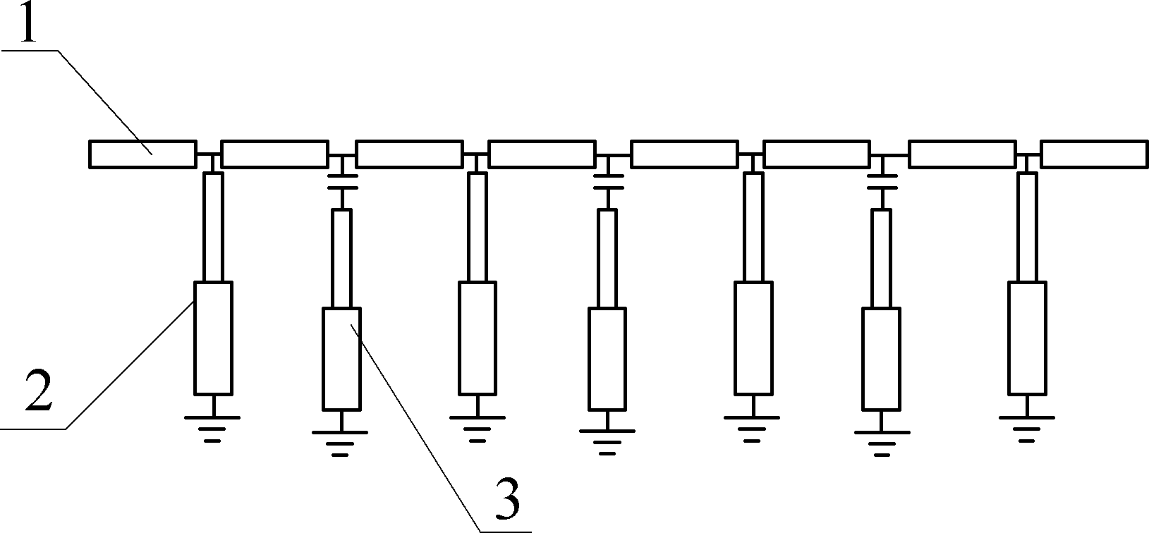 Microwave four-frequency band pass filter