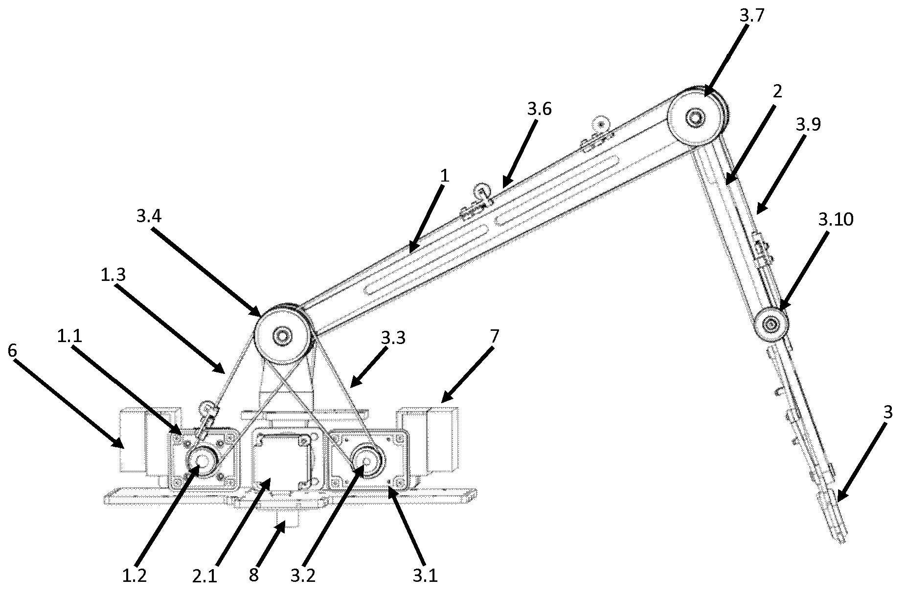 Light mechanical arm mechanism