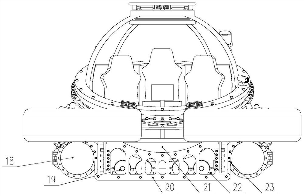 A fully light-transmitting spherical manned cabin sightseeing submersible