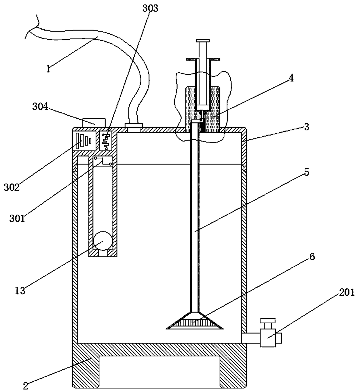 Pus drainage device with sampling function for patients with burns