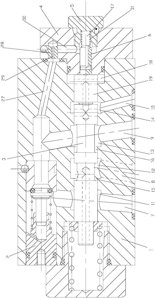 Positive and reverse rotation overload unloading valve