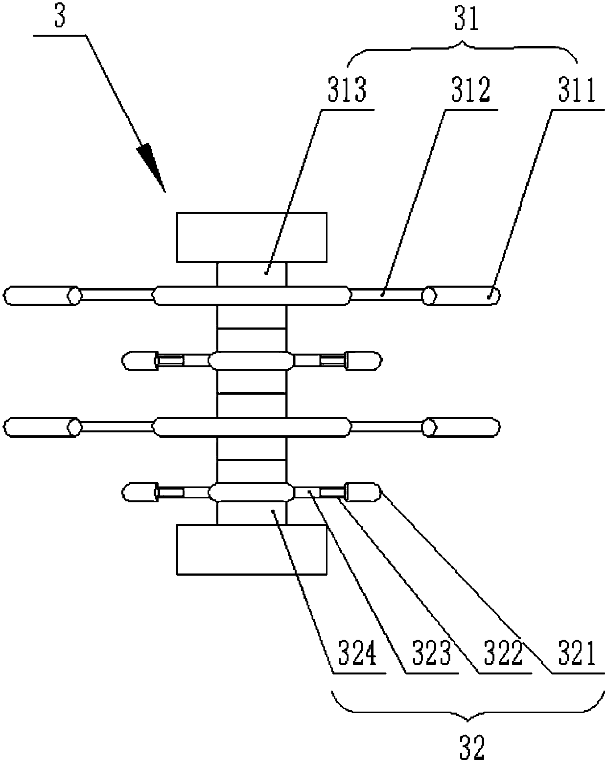 Overturning device for sanding machine