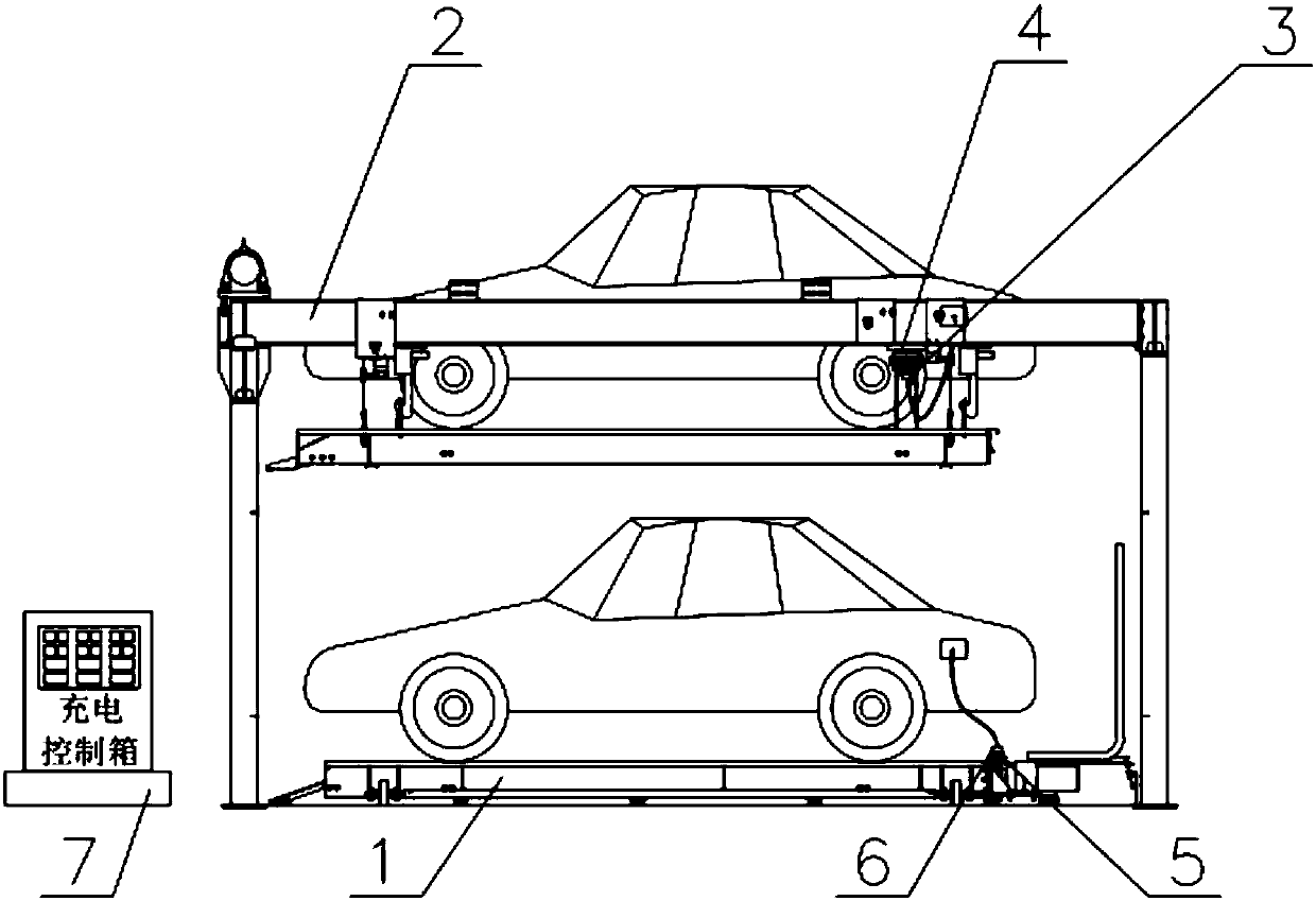 Plugging-connection charging type lifting transverse-moving stereo garage