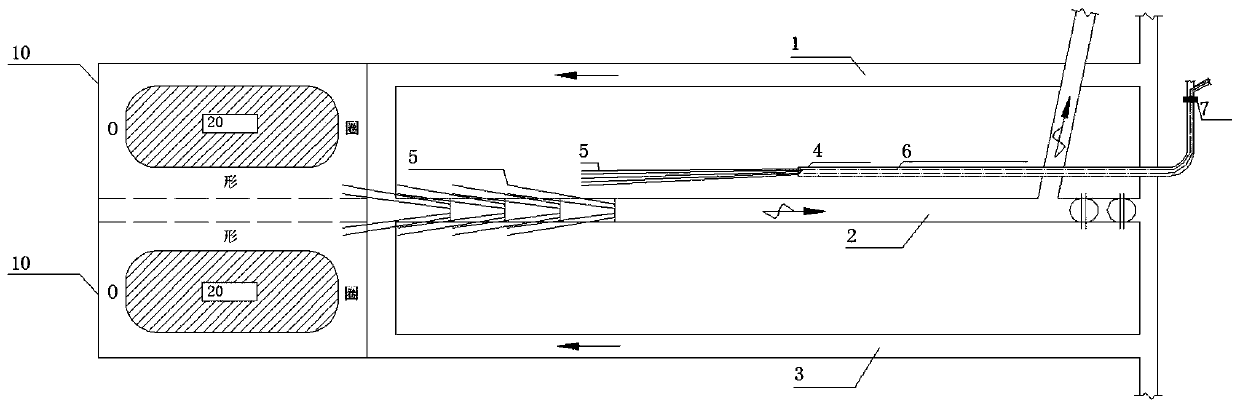 A gas extraction method for pressure relief in the mining space and ion layer area of ​​super long working face