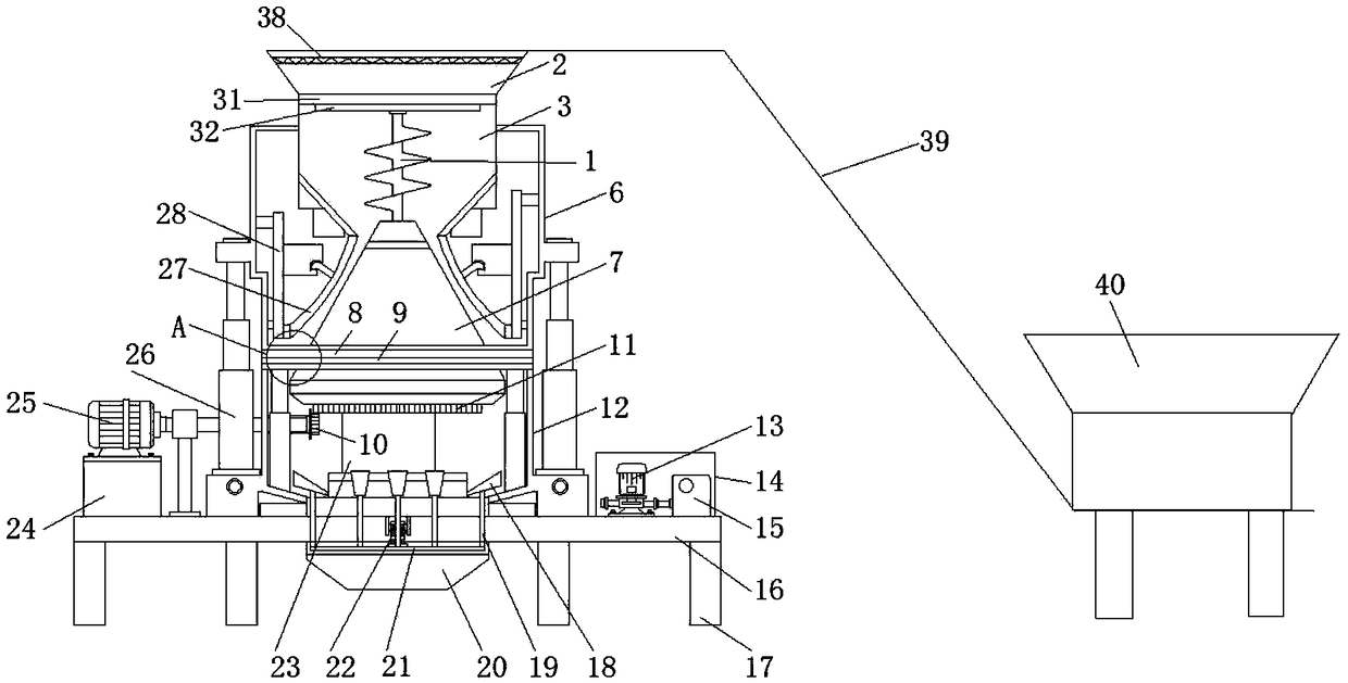 Lump coal crusher with quantitative control function